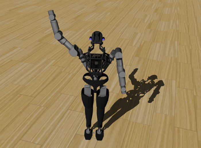 A 3D simulation model of an earlier Boston Dynamics Atlas robot in Webots