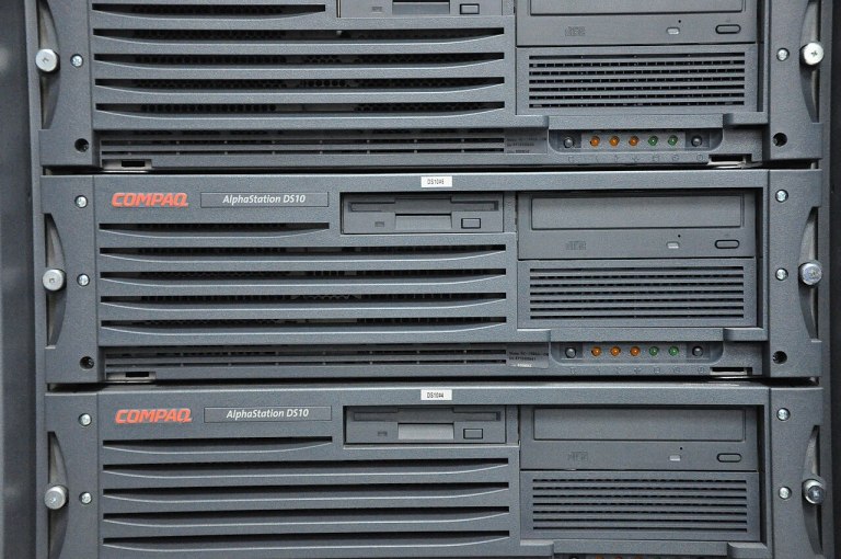 Part of an early Beowulf computer cluster at the Barcelona Supercomputing Center
