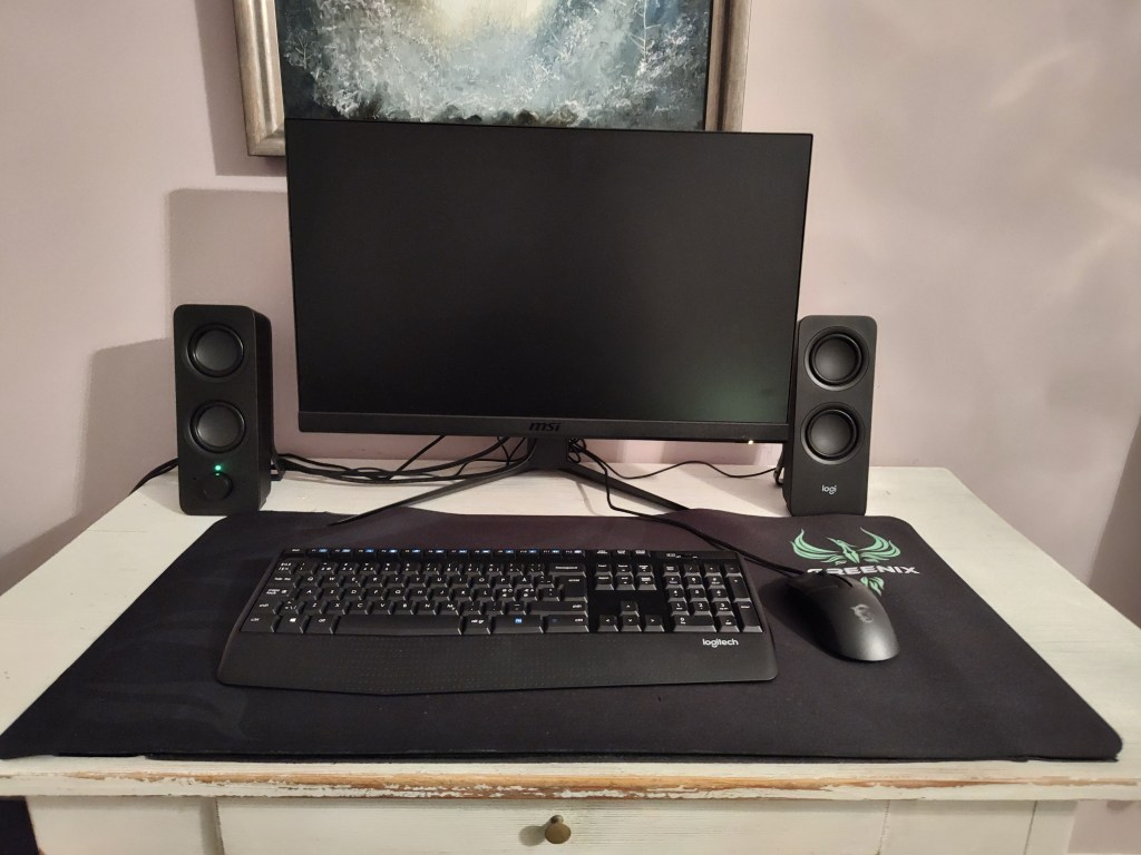 Personal computer setup illustrating local computing