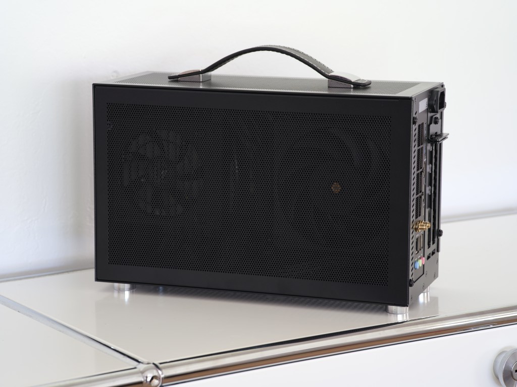A compact small-form-factor desktop computer