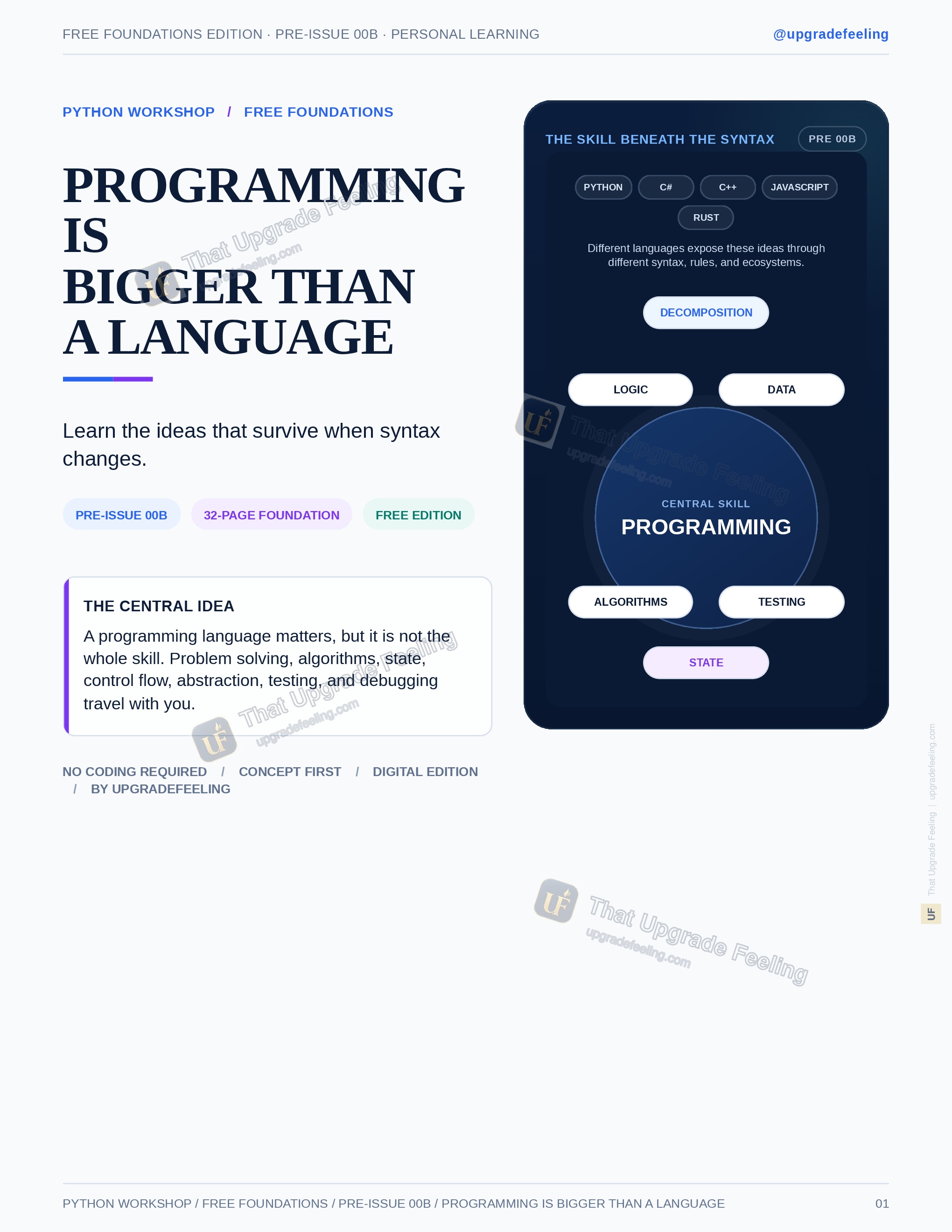 Python Workshop — Free Foundations — 00B — Programming Is Bigger Than a Language preview